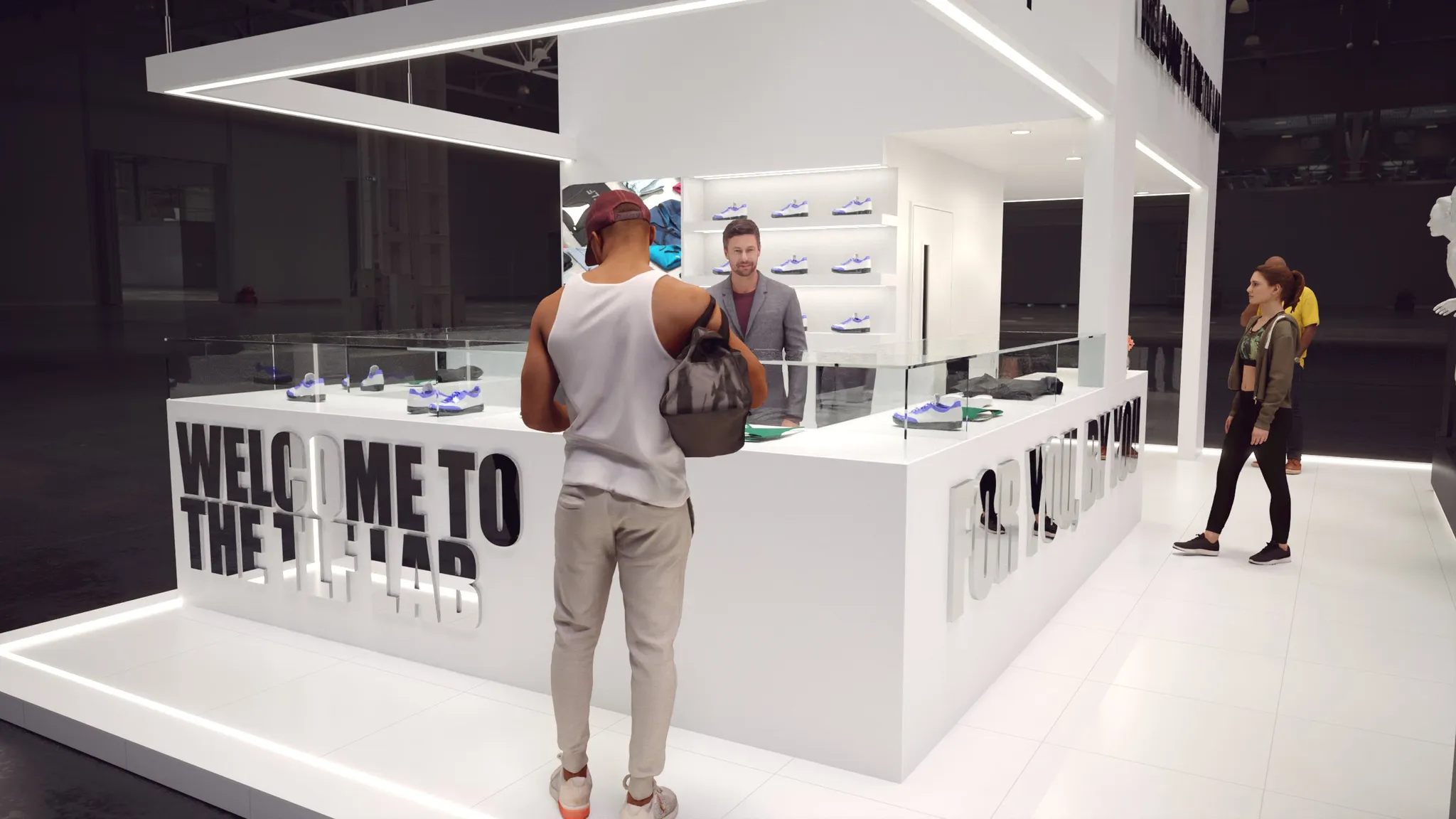 30x30 Island booth design by Reaction Space